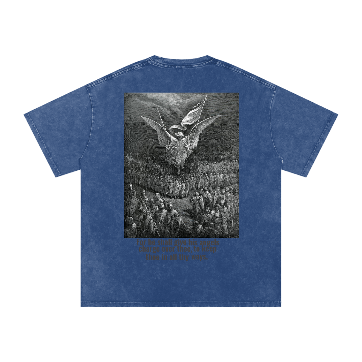 Acid Wash Oversize Psalm 91:11 Tshirt
