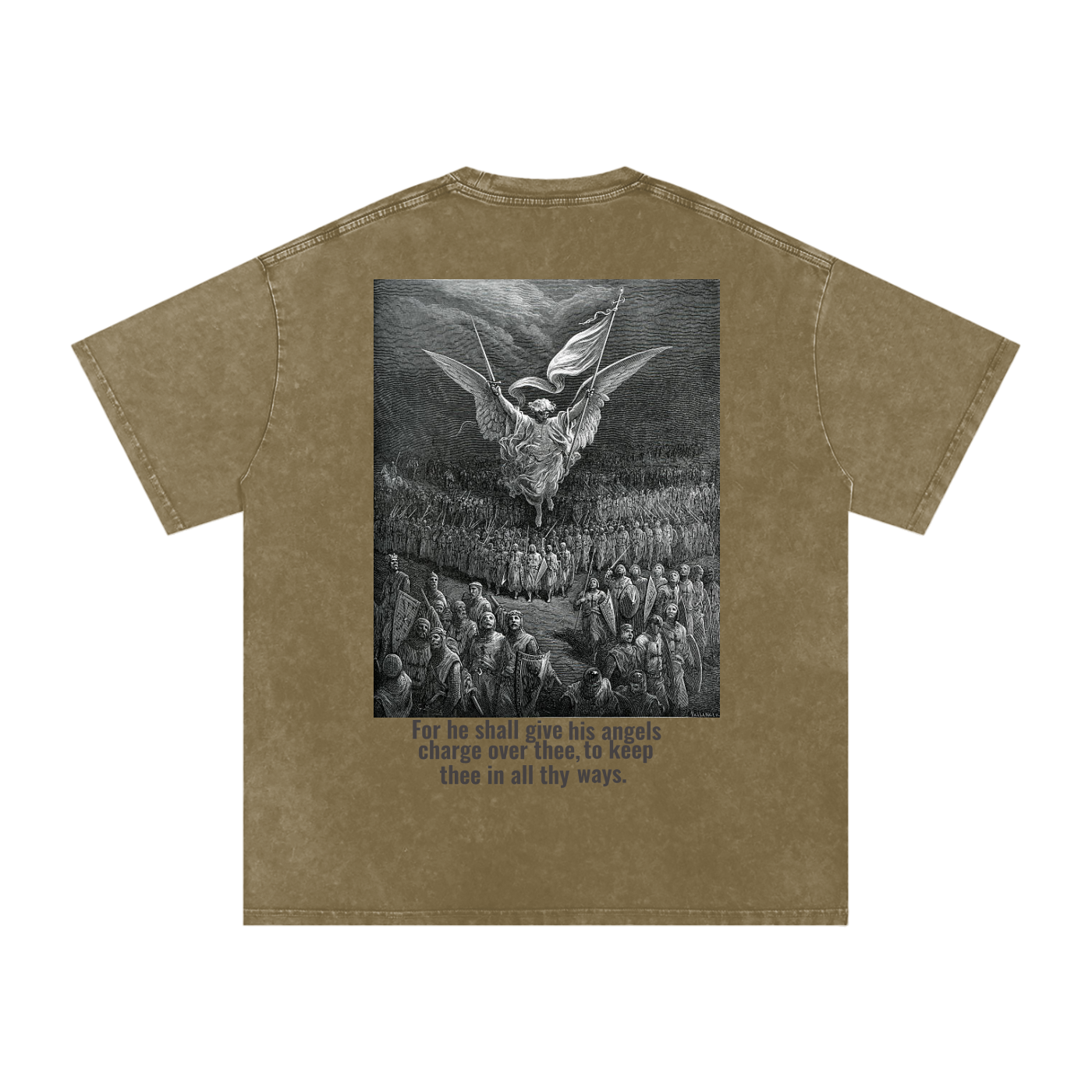 Acid Wash Oversize Psalm 91:11 Tshirt