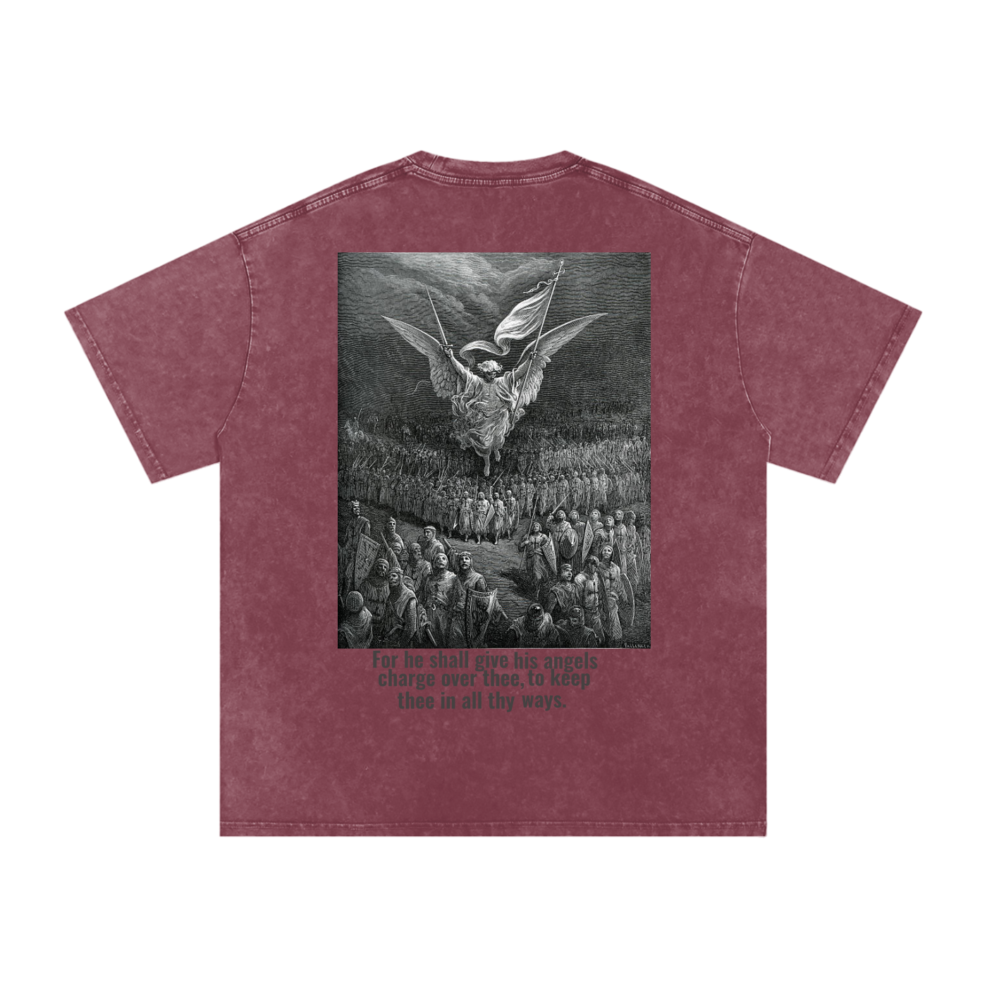 Acid Wash Oversize Psalm 91:11 Tshirt