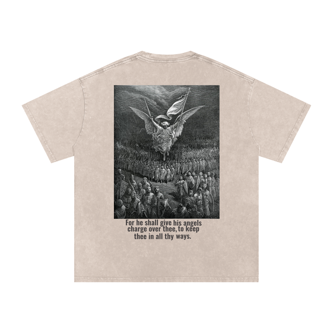 Acid Wash Oversize Psalm 91:11 Tshirt