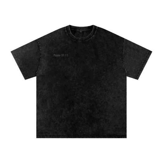 Acid Wash Oversize Psalm 91:11 Tshirt