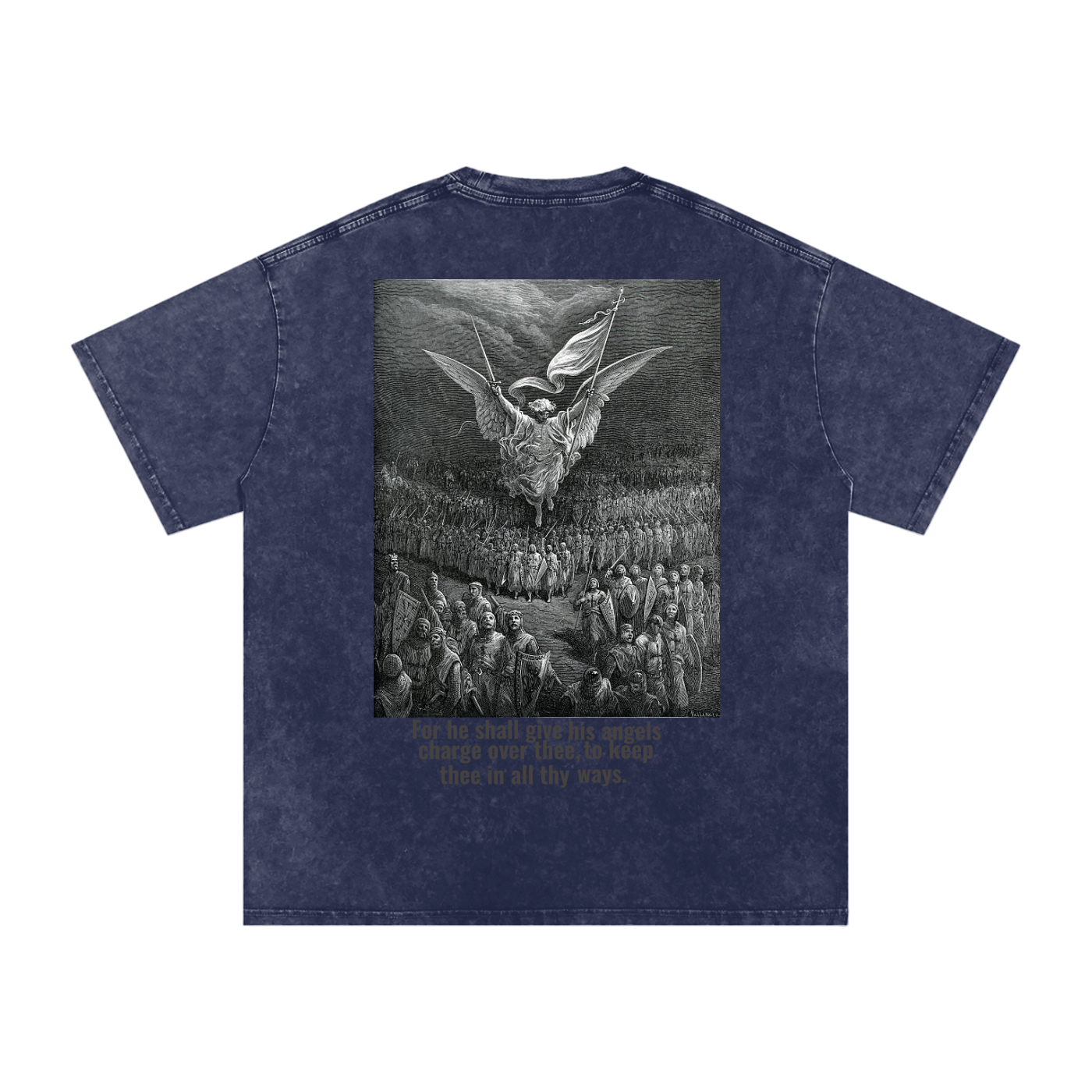 Acid Wash Oversize Psalm 91:11 Tshirt