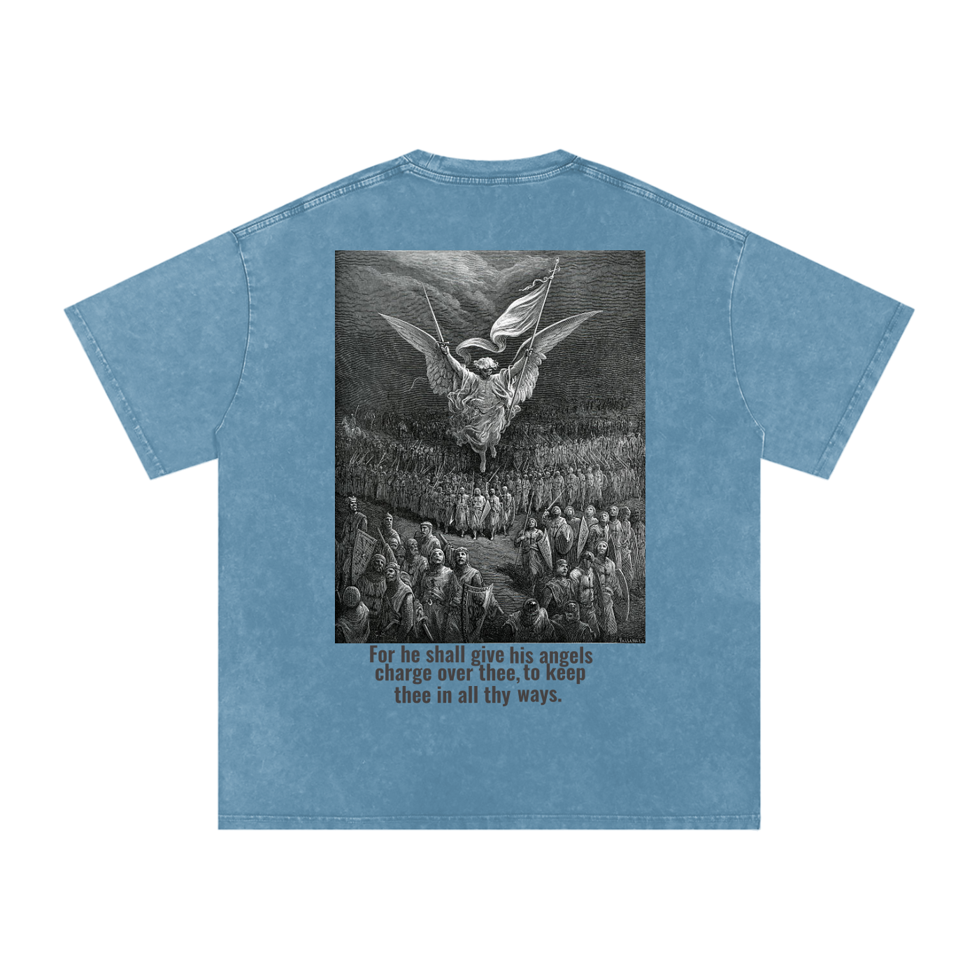 Acid Wash Oversize Psalm 91:11 Tshirt